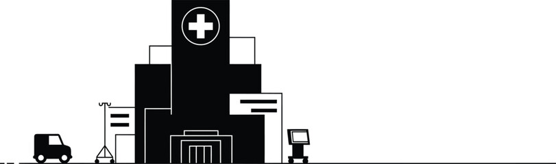 Fototapeta premium Minimalist Healthcare Facility Vector