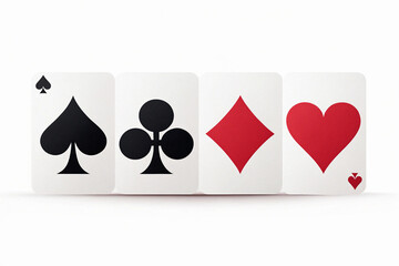 Hearts, Diamonds, Clubs, Spades Ace of Hearts Playing Card Suits. Ace of Spades Playing Cards Vector illustration isolated on white background