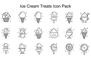 Ice Cream Treats Icon Set
