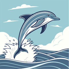 Vector illustration of dolphins 