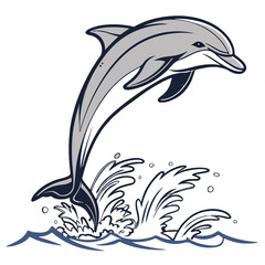 Vector illustration of dolphins 