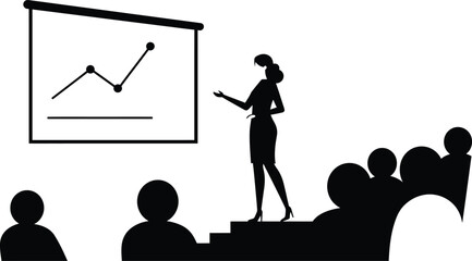 Minimalist Presentation Design: Businesswoman Silhouette