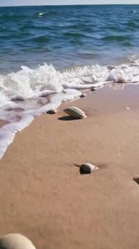 4K Close-Up Video of the Tide on a Sandy Beach