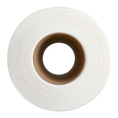 Top-Down View of Toilet Paper Roll with Visible Hollow Core, Minimalist Style, isolated on transparent background PNG