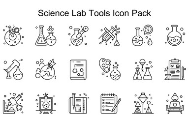 Fototapeta premium Science Lab Tools Icon Pack
