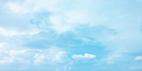 Blue sky and clouds with natural daylight panorama air background white image surface abstract design sunny fresh weather background