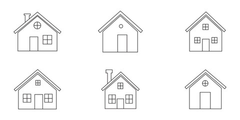 Web home icon for apps and websites. Collection home icons. House symbol, Simple monochrome house icon set, Web Home Icons Pack House Icon Set eps 10