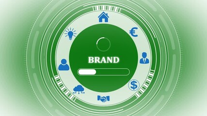 A Brand Business concept on a futuristic ,Blue wave digital data flow. Seamless loop technology network background concept . Futuristic digital technology animated background concept. - Powered by Adobe