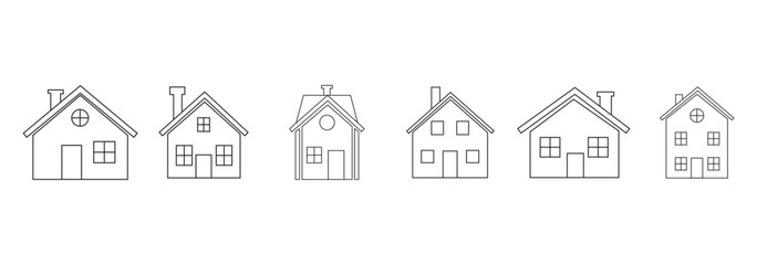 House and building icon set. Home button icons set. Home page icon. Simple house symbols. Building icon. Vector illustration. eps 10