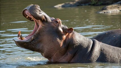 Hippopotamuses, sharp and realistic, Photo, Natural light