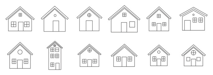 House and building icon set. Home button icons set. Home page icon. Simple house symbols. Building icon. Vector illustration. eps 10