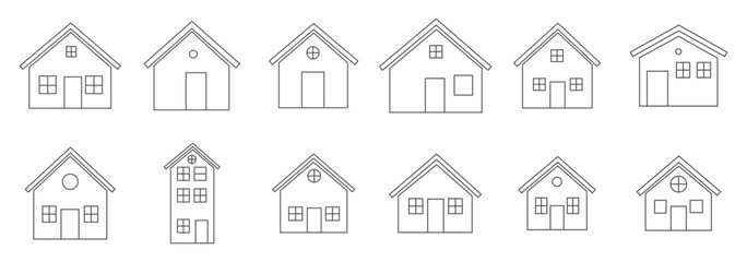 House and building icon set. Home button icons set. Home page icon. Simple house symbols. Building icon. Vector illustration. eps 10