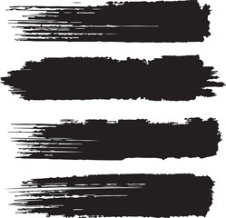 Fototapeta premium Grungy Brushes Silhouette Vector Illustration on Transparent Background