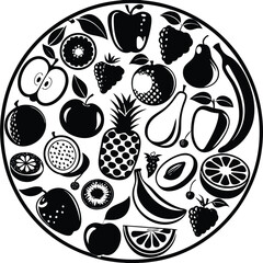 A set of fruits icon vector illustration