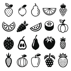 A set of fruits icon vector illustration