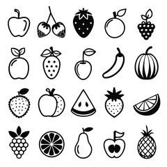 A set of fruits icon vector illustration