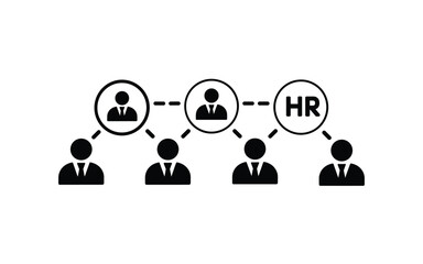 HR Department Hierarchy Icon: Organizational Structure, Teamwork, and Human Resources Management