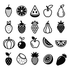 A set of fruits icon vector illustration