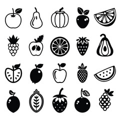 A set of fruits icon vector illustration
