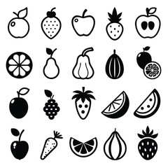 A set of fruits icon vector illustration