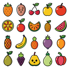 A set of fruits icon vector illustration