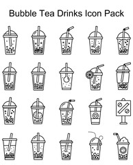 Bubble Tea Drinks Icon Pack