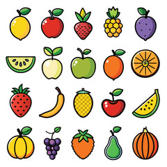 A set of fruits icon vector illustration