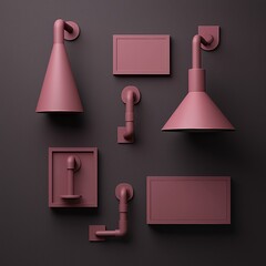 Creative Dusty Rose Tone Flat Lay Design for Modern Office Aesthetic Display