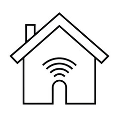 house with wifi signal icon smart home