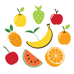 A set of fruits icon vector illustration