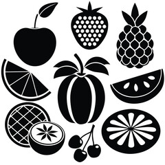 A set of fruits icon vector illustration