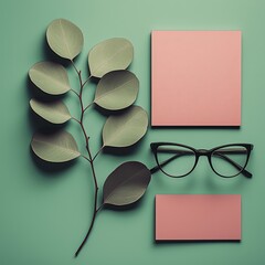 Neat Organization with Seafoam Background Featuring Greenery and Glasses