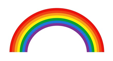 Colorful Rainbow Arch Isolated on White Background