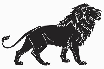 lion sihouette black vector