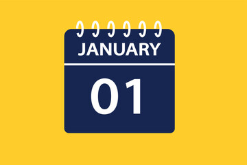 PrintJANUARY 1 date on calendar design. Calendar Icon , banner, label, button, calendar vector date monthly graphic design sign,

