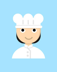 Female Chef Icon in Colored Style