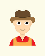 Male Farmer Icon in Colored Style
