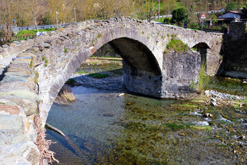 Romanesque bridge or Paganini bridge voltaggio Alessandria Piedmont Italy