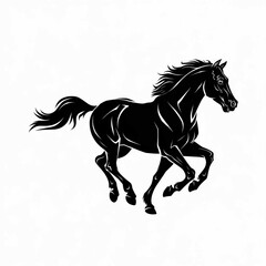 horse silhouette on white