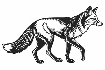 Obraz premium fox sihouette black vector