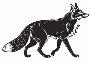 Obraz premium fox sihouette black vector