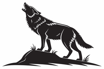 wolf sihouette black vector