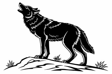 wolf sihouette black vector