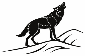 wolf sihouette black vector