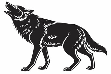 wolf sihouette black vector