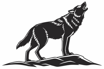 wolf sihouette black vector