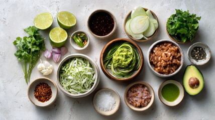 Fresh ingredients for delicious tacos, vibrant and colorful