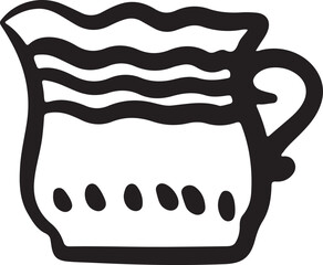 Cup with Tea or Coffee Line art