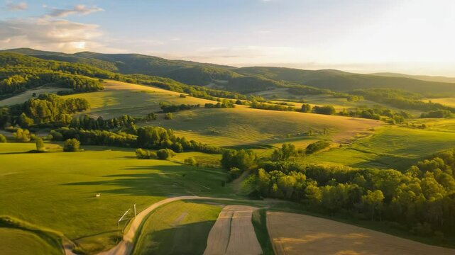 A dynamic hyperlapse capturing Kentucky&rsquo;s rural scenery with farmland, hills, roads, and rustic countryside views.
