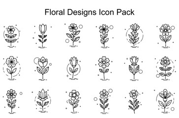 Naklejka premium Floral Designs Icon Pack